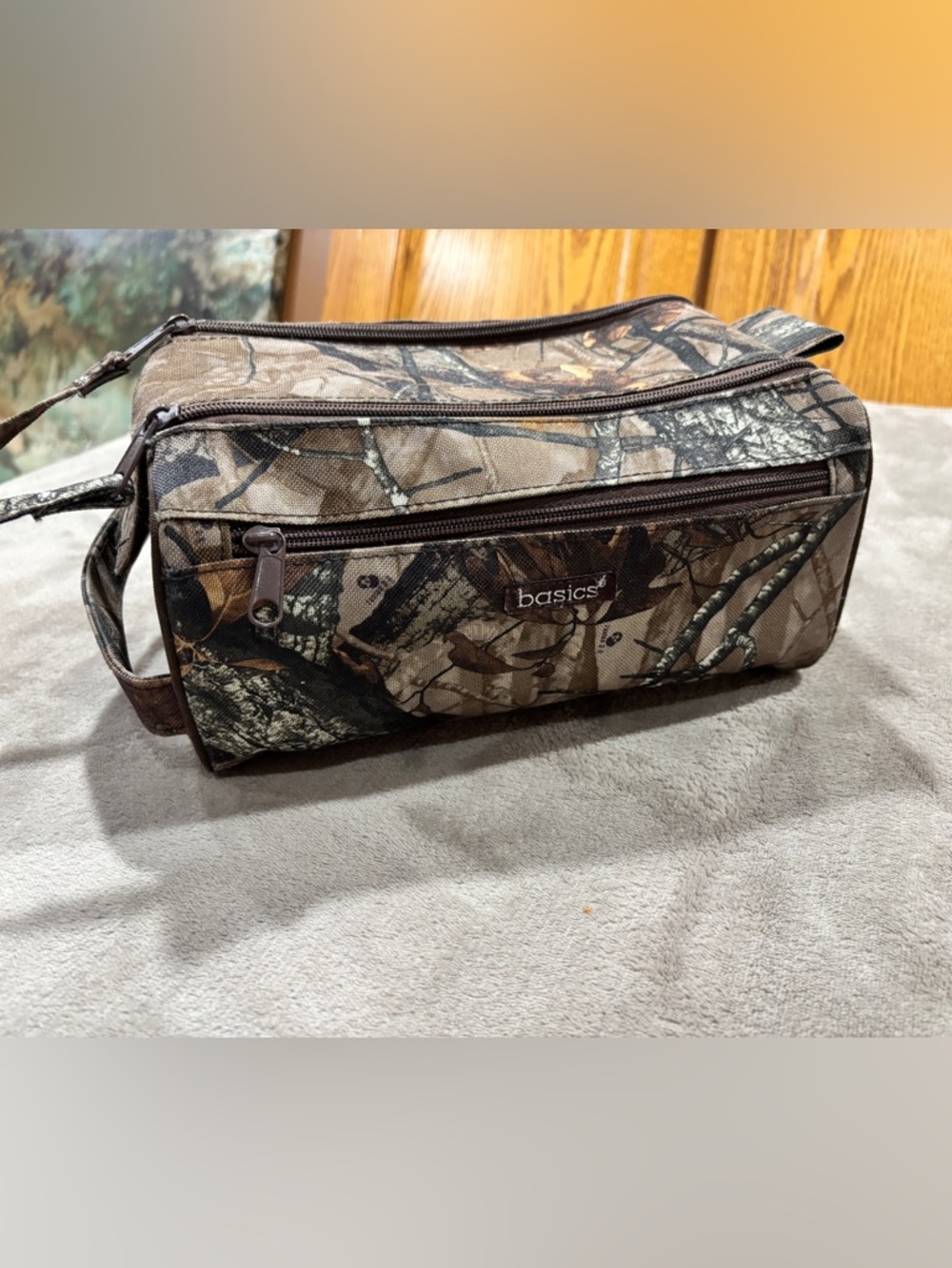 Basic Editions Brown Camouflage Men's Toiletry Bag